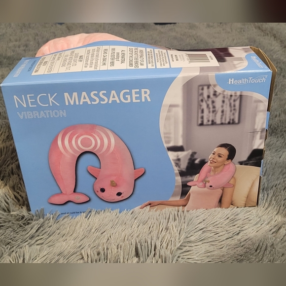 HealthTouch Neck Massaging Wrap Massager with vibration, Pink Unicorn - Picture 5 of 8